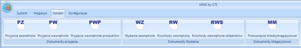 Na podstawie dokumentów handlowych (PZ, PW, PWP, WZ, RW, RWS, MM) powstają dokumenty magazynowe (PM,