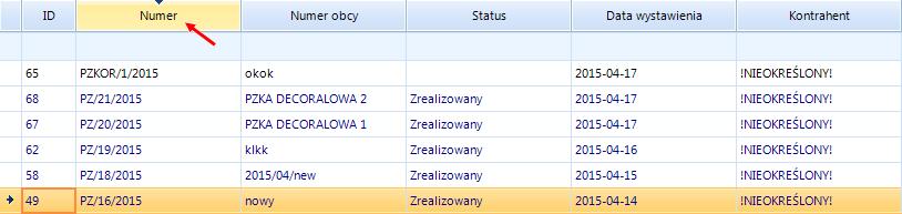 W celu ograniczenia list o magazyn, należy wybrać go z listy rozwijanej: 11.3.2.