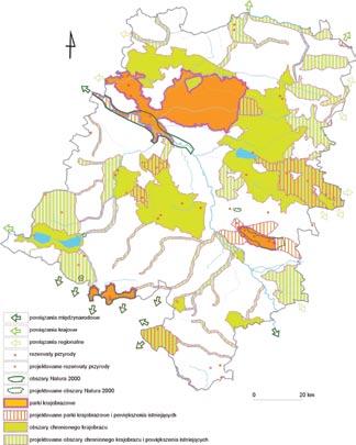 234 Badora K. designated as areas of protected landscape. The basis of the delimitation of the system was to achieve spatial connectivity of elements covered with protection.
