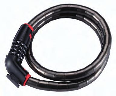 Zapięcia BBB CodeSafe 150 cm Gruba i wytrzymała zwijana stalowa linka zapewnia maksymalną ochronę. Kod 4-kombinacyjny. Możliwość samodzielnego ustawienia kodu otwierającego.