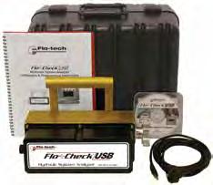 Flo-Check USB analizator hydrauliczny Jednoczesny pomiar przepływu, ciśnienia, temperatury OPROGRAMOWANIE Oprogramowanie Flo-tech dla analizatora posiada graficzny i cyfrowy interfejs monitorujący