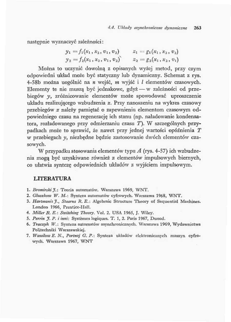4.4. Układy atynchrm&escm dynamczne 63 następne wyznaczyć zależnośc: Można to uczynć dowolną z opsanych wyżej metod, przy czym odpowedn układ może być statyczny lub dynamczny. Schemat z rys.