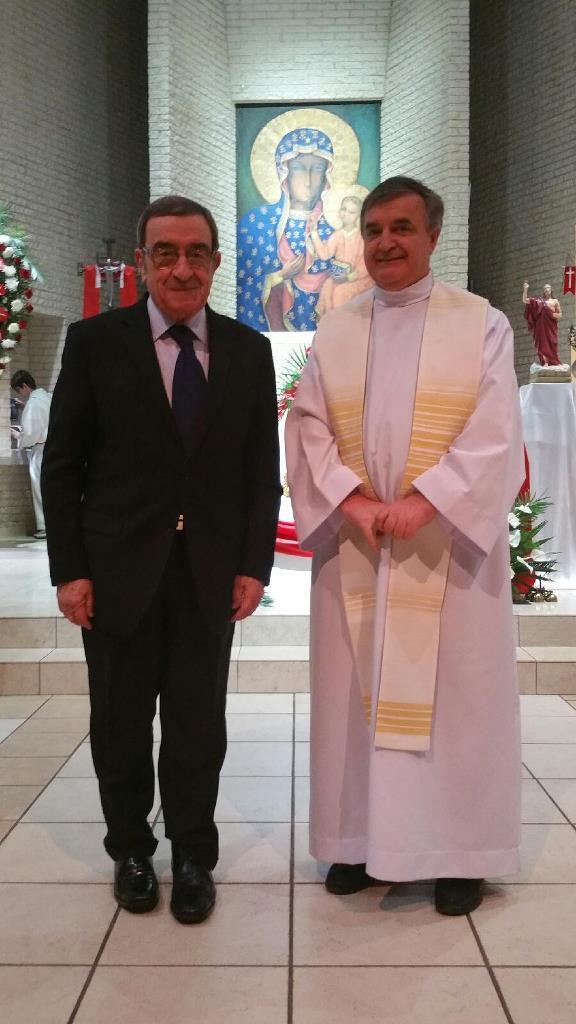 Sielicki Kapłani Prowincji Północnoamerykańskiej Towarzystwa Chrystusowego rozpoczynający doroczne rekolekcje zakonne w kościele MB Częstochowskiej w Sterling Heights, Michigan. Fr.
