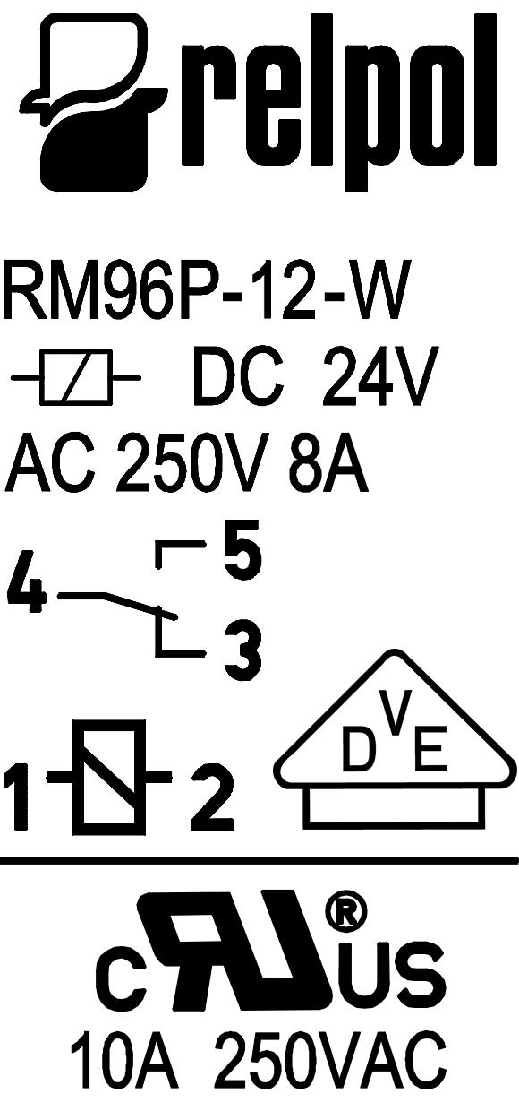 Wymiary Schematy połączeń (widok od strony wyprowadzeń) 1P - przełączny 14 () 11 (4) 12 (3) 14 (4) 11 (4) 11 (3) 12 (3) 1Z - zwierny, 1R - rozwierny A1 (1) A2 (2) A1 (1) A2 (2) A1 (1) A2 (2) 1P -
