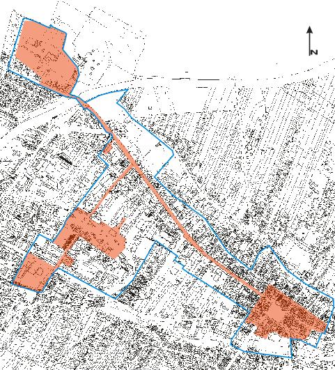 Mapa poglądowa lokalizacji obszaru przeznaczonego do rewitalizacji w mieście Jędrzejów