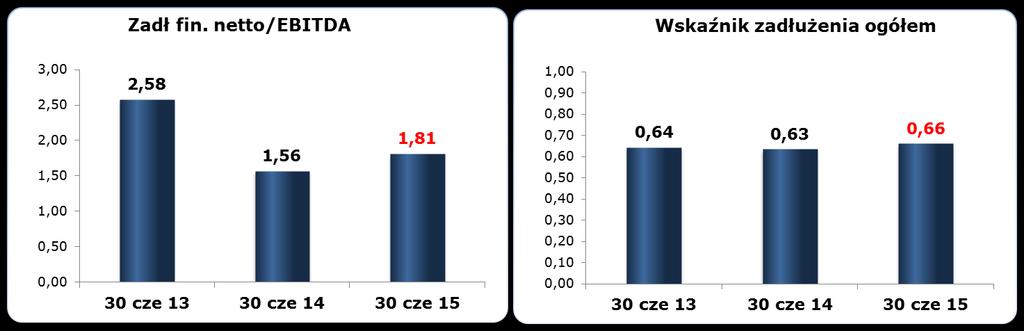 WYNIKI FINANSOWE GRUPY AB 9 ANALIZA ZADŁUŻENIA Utrzymujący się bezpieczny poziom zadłużenia w Grupie AB Grupa utrzymuje niski poziom