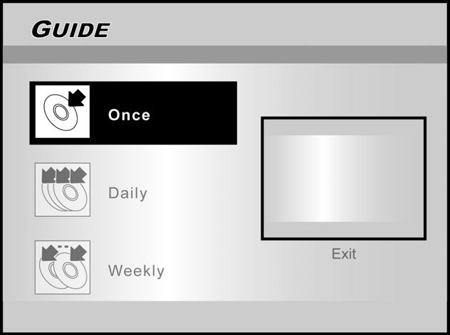 GUIDE MENU: NAGRYWANIE PRZY UŻYCIU ZEGARA 6. Naciśnij [ ][ ] [ ] [ ] lub wybierz z klawiatury numerycznej (0-9) datę zegara, a następnie naciśnij [OK].