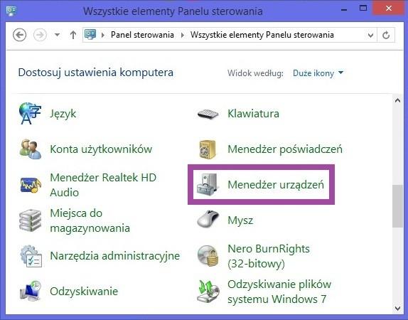 3.3 Windows 8 W tym celu należy uruchomić panel sterowania systemu Windows.