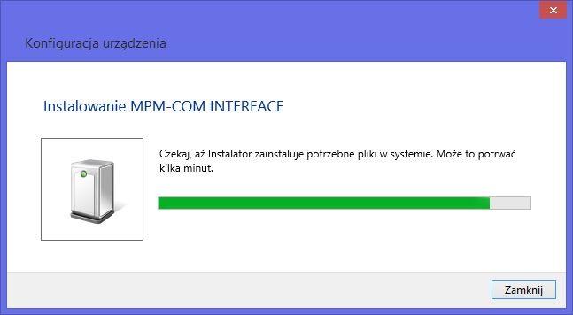 4.3 Windows 8 Po pierwszym podłączeniu urządzenia do komputera wyświetli się okno informujące o instalacji urządzenia.