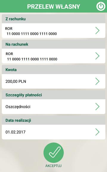 3.4.3. Przelew zdefiniowany Opcja umożliwia wykonanie przelewu na podstawie utworzonego