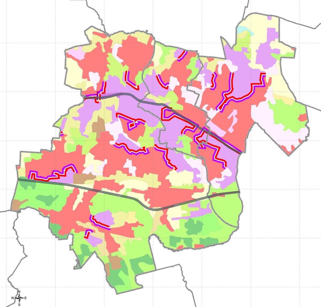 Konflikty przestrzenne w obszarze- granice potencjalnych konfliktów przestrzennych Granice potencjalnych konfliktów przestrzennych na styku obszarów zabudowy mieszkaniowej i