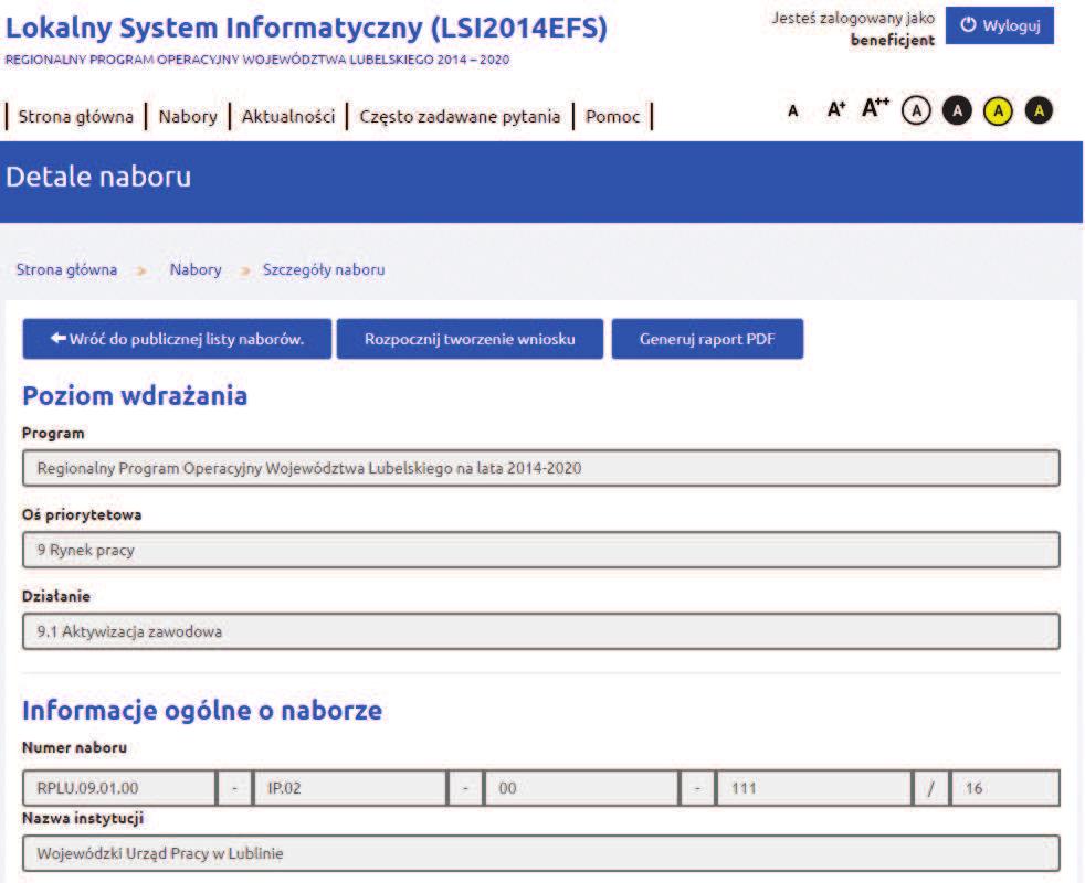 W następnym kroku należy nadać nazwę dla projektu. Nazwa projektu nie jest tożsama z polem Tytuł projektu obecnym w formularzu wniosku.