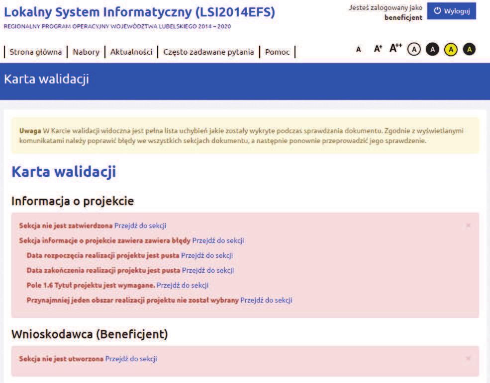 Dla poprawnie wypełnionego wniosku