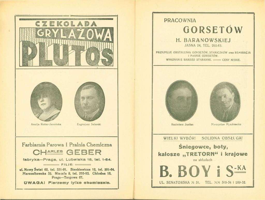 C Z E K O L A D A PRACOWNIA GORSETÓW H. BARANOWSKIEJ JASNA 24, TEL. 202-63. PRZYJMUJE OBSTALUNKl GORSETÓW, STANICZKÓW oraz REPARACJA i PrJANIE GORSETÓW. WYKONAŃ E BARDZO STARANNE. CENY NI5K1E.