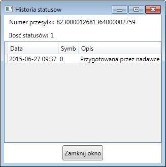 14 7.3 Histria statusów dla listu W celu sprawdzenia histrii statusów pjedynczej