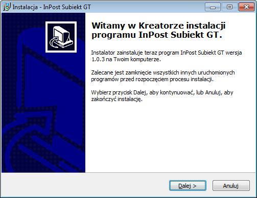 3 2 Instalacja P uruchmieniu instalatra zstanie wyświetlne kn, w którym należy