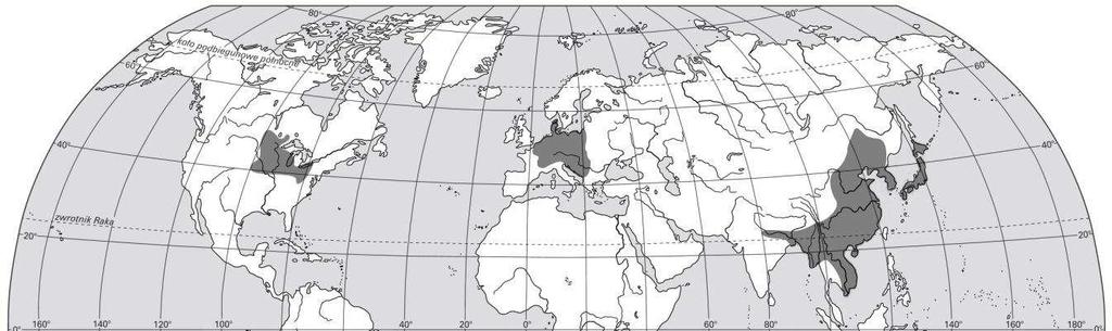 138 Egzamin maturalny. Geografia. Poziom rozszerzony. Zbiór zadań Zadanie 237. Na mapie zaznaczono obszary o największej koncentracji chowu jednego zwierzęcia hodowlanego.