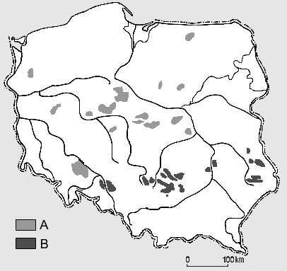 1. Zadania 167 Zadanie 298. Na mapie zaznaczono wybrane obszary występowania dwóch gleb niestrefowych w Polsce.