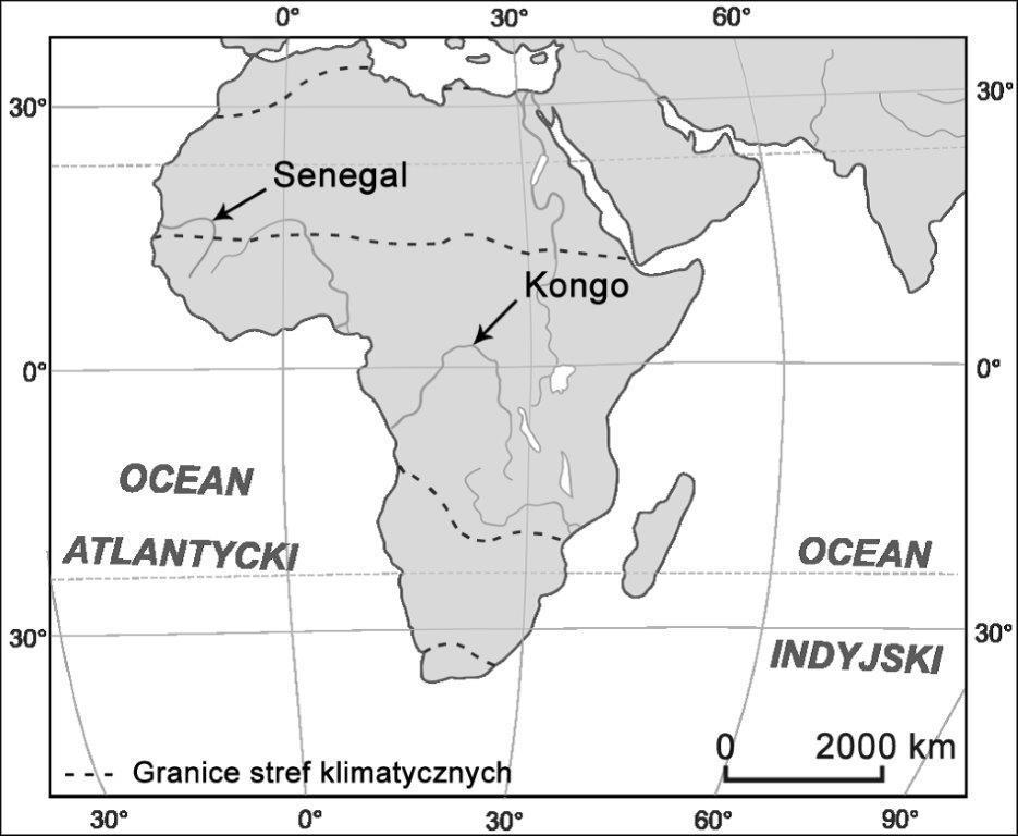 58 Egzamin maturalny. Geografia. Poziom rozszerzony. Zbiór zadań Zadanie 98. Na rysunkach przedstawiono przebieg średnich miesięcznych przepływów dwóch rzek zaznaczonych na mapie.