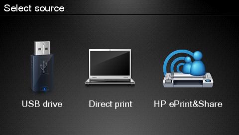 Drukowanie z usługi HP Designjet eprint & Share przy użyciu panelu sterowania urządzenia Usługa HP Designjet eprint & Share umożliwia drukowanie plików w dowolnym momencie na dowolnej drukarce