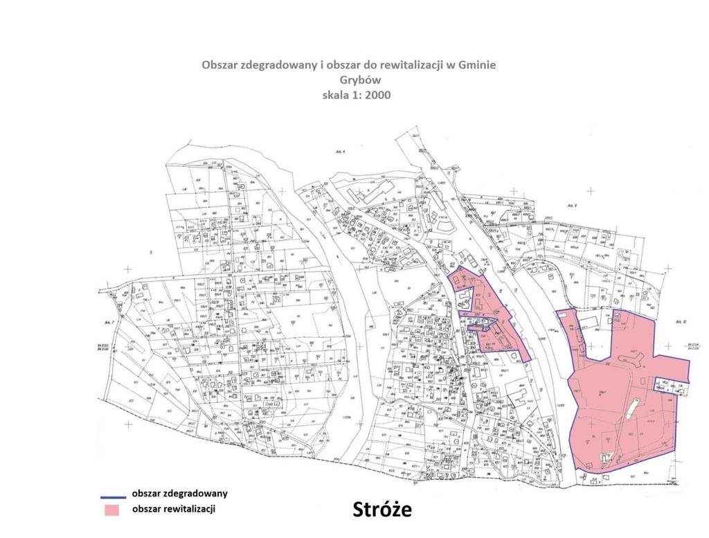 Mapa 3 Obszar zdegradowany i obszar rewitalizacji Gminy Grybów Stróże 2.3. Pogłębiona diagnoza obszaru rewitalizacji Obszar Biała Niżna Obszar ten leży w dolinie rzeki Biała, od której pochodzi nazwa tej miejscowości.