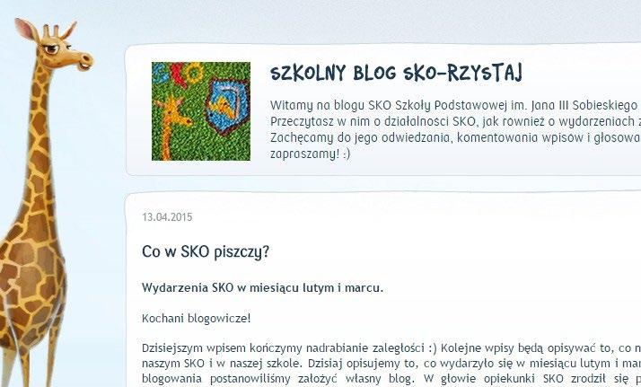 Szkolny Blog SKO-RZYSTAJ od IX 2015 do VI 2016 To już rok odkąd nasza