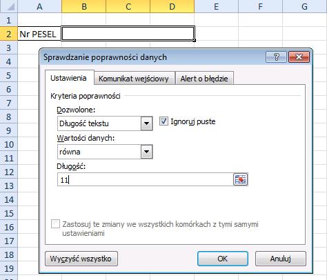 5.2. WPROWADZANIE OKREŚLONEJ ILOŚCI ZNAKÓW Takie rozwiązanie przyda się, na przykład, podczas wpisywania numeru PESEL, czyli w takich przypadkach, kiedy użytkownik ma