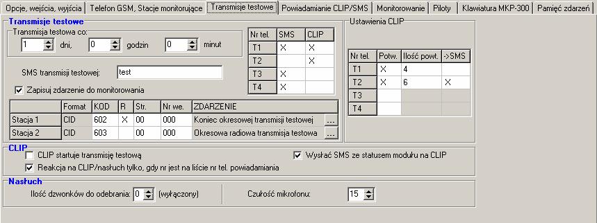 SATEL MICRA 27 Uwaga: Wyzwolenie dodatkowej transmisji testowej (wykorzystanie usługi CLIP lub skorzystanie z polecenia w programie GPRS-SOFT) spowoduje, że czas do wysłania okresowej transmisji