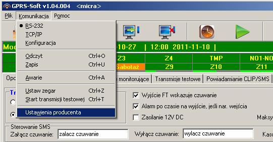 40 MICRA SATEL w zakładce Monitorowanie, w zakładce Piloty (zakładka Monitorowanie ) oraz w zakładce Klawiatura MKP-300 w tabeli Powiadamianie / monitorowanie.