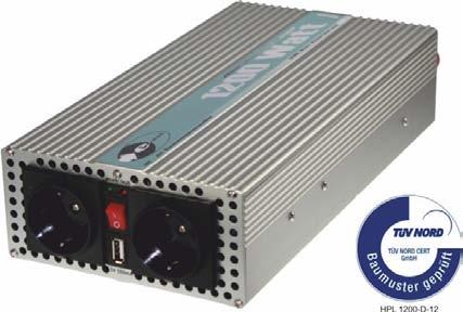 Narzędzia i materiały pomocnicze Przetwornice prądu Przetwornica z modyfikowaną sinusoidą Przetwornica 12 V DC/230 V AC 50 Hz - moc trwała 1.200 W, moc maksymalna 2.400 W, USB Opak.