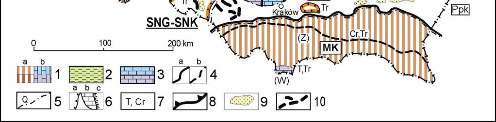 szczelinowy i szczelinowo-porowy; 7-przynaleŜność stratygraficzna zbiorników wód podziemnych;