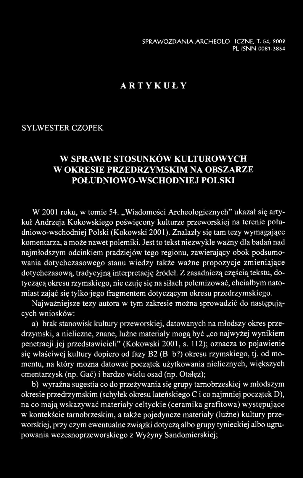 SPRAWOZDANIA ARCHEOLOGICZNE, T.