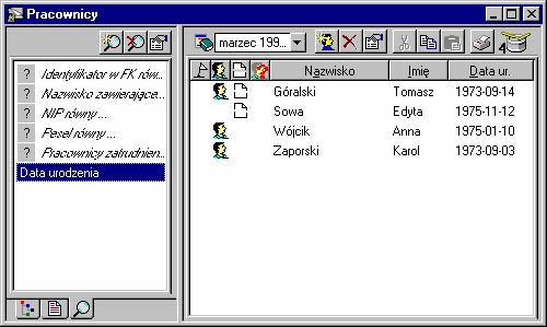Kryteria wyszukiwania filtry Podstawowe zasady obsługi programu 125 Jeżeli na liście istnieje wiele obiektów, nie trzeba wyświetlać ich wszystkich jednocześnie.