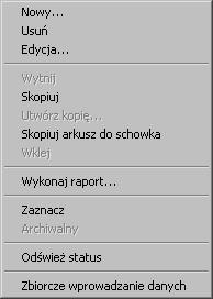 Ustawienia programu 23 Rys. 1-5 Przykładowe menu podręczne. Korzystanie z menu podręcznego bardzo ułatwia pracę w tym programie.