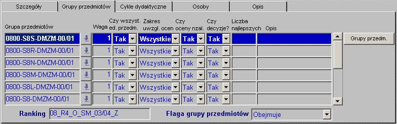 10. Przeglądanie wyników Po uruchomieniu procedury wyliczającej średnie można przeglądać wyniki.