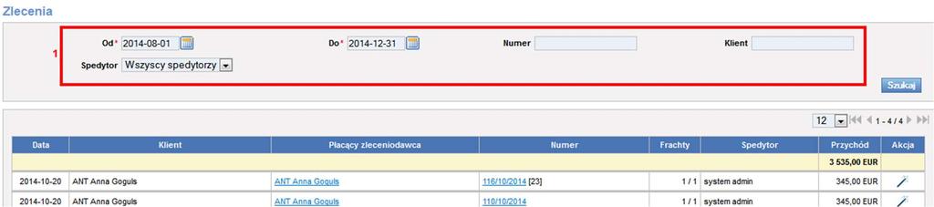 Rys. 361 Lista zleceń do fakturowania 12.