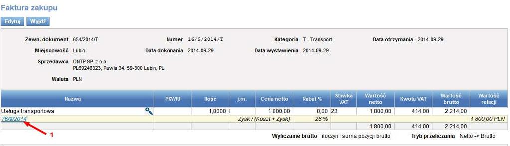 Rys. 398 Wyświetlenie listy faktur zakupu Rys.