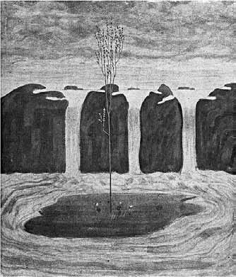 Čiurlionio Pavasaris, II (1907 1908) J. Malczewskio triptiko Eik palei upelį (1909 1910) ir M. K.