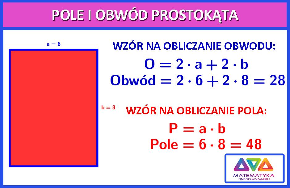 Do obliczeń pól oraz obwodów różnych prostokątów możesz, tak jak w przypadku