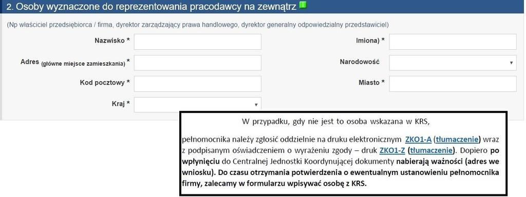 3) OSOBA WYZNACZONA DO REPREZENTOWANIA PRACODAWCY *Przy