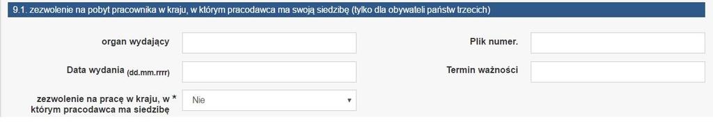 TRZECICH) 9) ZEZWOLENIE NA POBYT PRACOWNIKA W KRAJU, W 