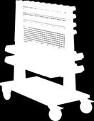 950 x 500 mm, z 4 kołami (2 z blokadą) Profile nośne pionowe z rączkami do przewożenia (L/P) Malowany proszkowo RAL 7042 Narzędziowy system Perfo Przeznaczony jest do łatwego i estetycznego