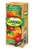 GARDEN NAPOJE 0,2L Garden napój pomarańczowy Garden napój jabłkowy Napoje Garden to produkty z segmentu ekonomicznego, przeznaczone są dla konsumentów, którzy