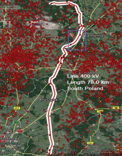 Okres analizy obejmował lata 2008 2013, a dane wyładowań piorunowych uzyskane zostały z systemu automatycznej rejestracji wyładowań LINET.