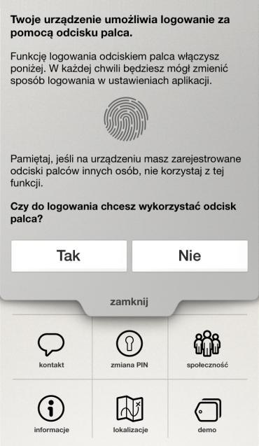 Jeżeli Twoje urządzenie pozwala na logowanie się w aplikacji eurobank mobile za pomocą odcisku palca i masz zapisany w urządzeniu przynajmniej jeden odcisk, po