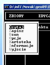 Folder ten zawiera pliki programu GEO89, plików tekstowych ED89 oraz plik tekstowy dwapkt.txt z danymi do obliczeń: 4.