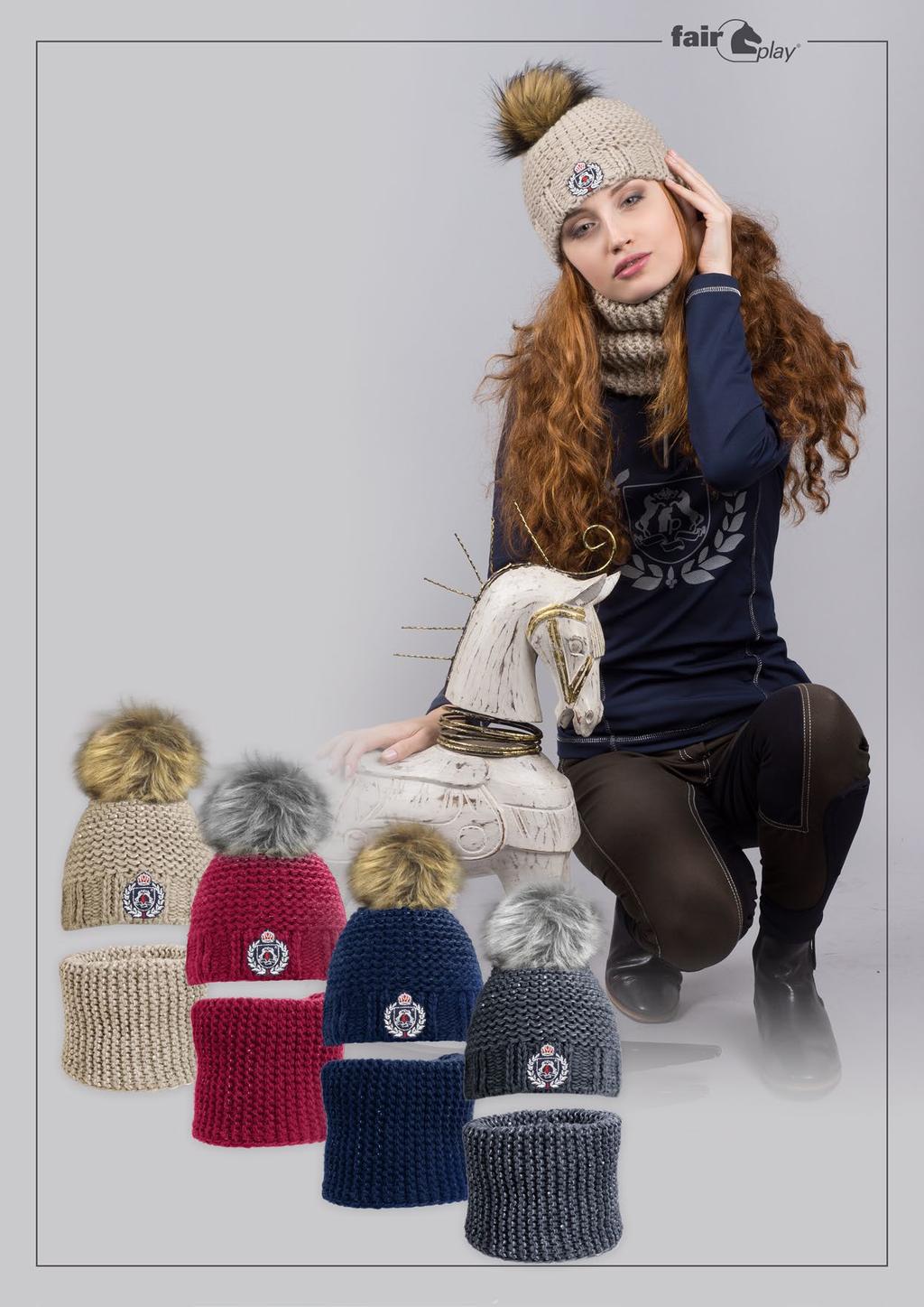 SOPHIA Czapka z kominem Winter hat with tube scarf Komplet czapka i komin, podszyte polarem.