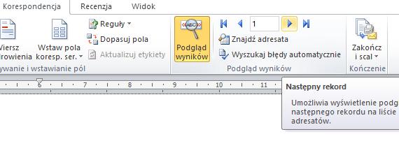 [9/20] WORD Zaznaczamy wszystkie wiersze dotyczące danych adresowych i znanymi już sposobami przenosimy na środek strony, zapisujemy czcionką pogrubioną o wielkości 16 pkt.