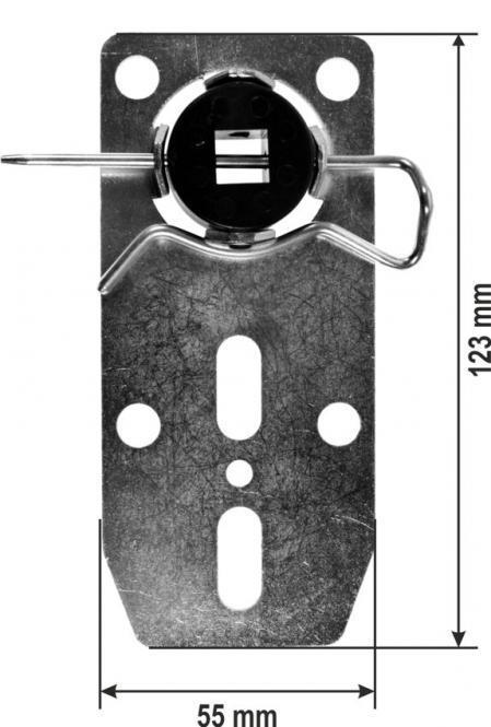 Wieszak do silnika rurowego 10mm 4 krawędziowa, 55x123mm, klips zabezpieczając KOD: HR120001