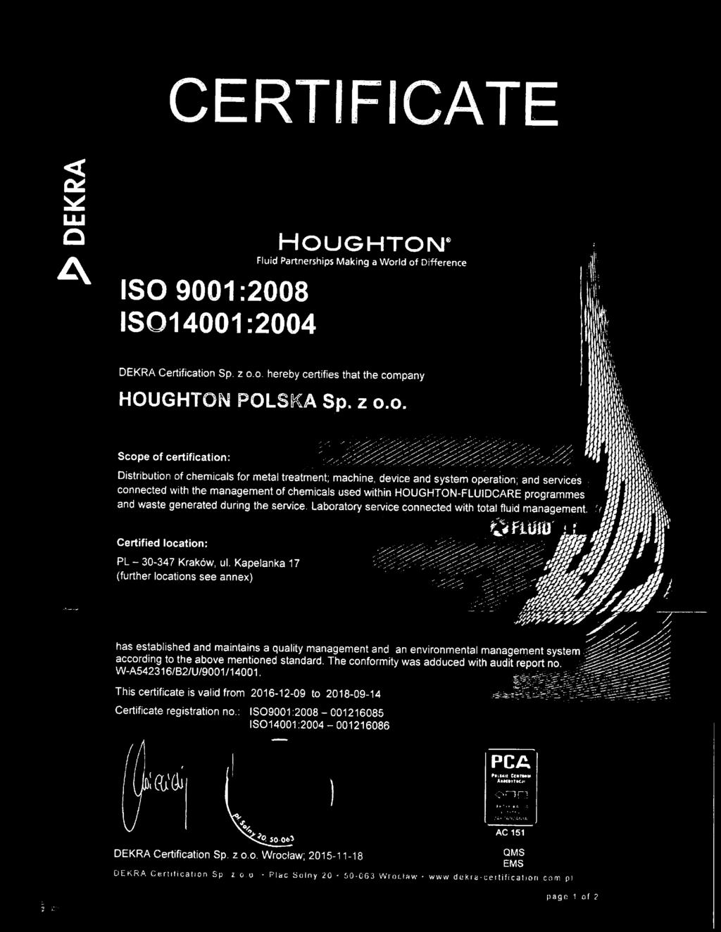 -/ ~ / / i ~ ~i = ~/i ~ -% ice'j ii` device and system operation; and services connected with the management of chemicals used within HOUGHTON-FLUIDCARE programmes~ and waste generated during the